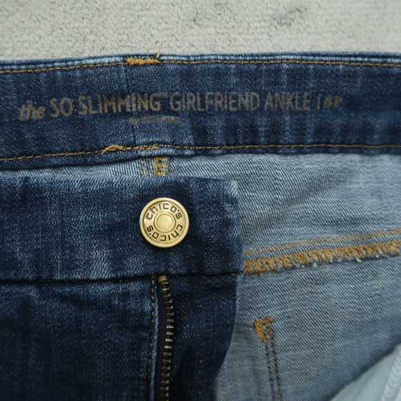 Chico's Jeans Women's 3P US-16P High-Rise Slimming Girlfriend Ankle 25" Inseam - Picture 10 of 16